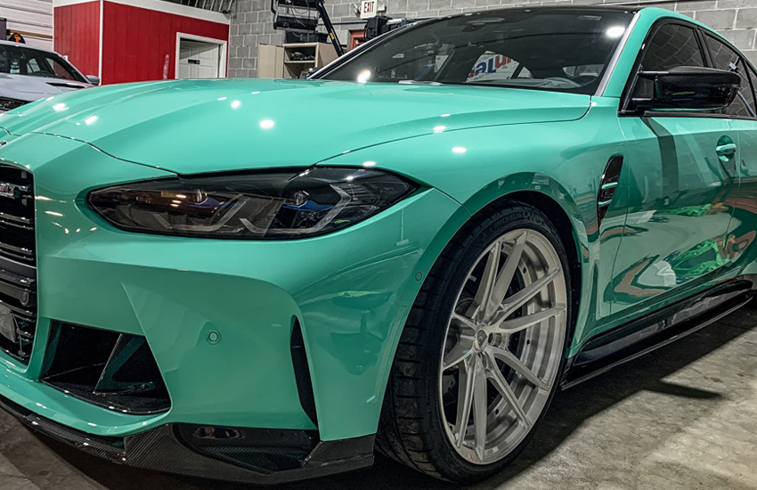 Satin black Tesla Model S full wrap by Zoz Express Rochester MN